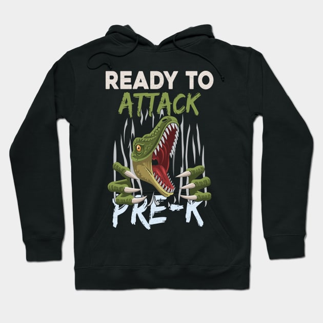 Dinosaur Kids Ready To Attack Pre-K Boys Back To School Hoodie by kateeleone97023